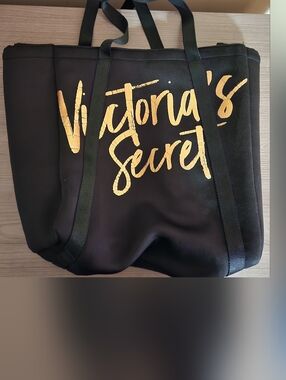 Victoria's Secret Black Tote with Gold Script